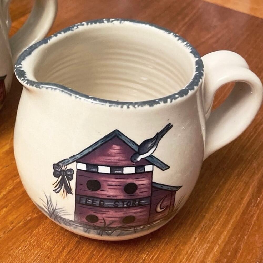 Home & Garden Party Birdhouse Creamer Stoneware 3.75" October 2001
